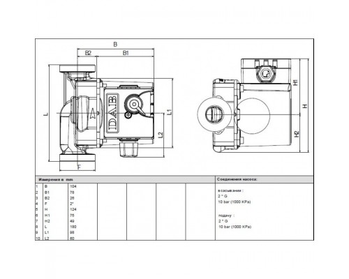 Насос циркуляционный DAB VA 35/180X (1"1/4) M230/50 M9T12 EVO Y17  60182180H