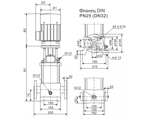 Многоступенчатый насос Wellmix CV 15-5-0-F-H1-A-A02-I-E-HQCV-D (3х380В, 4.0кВт)